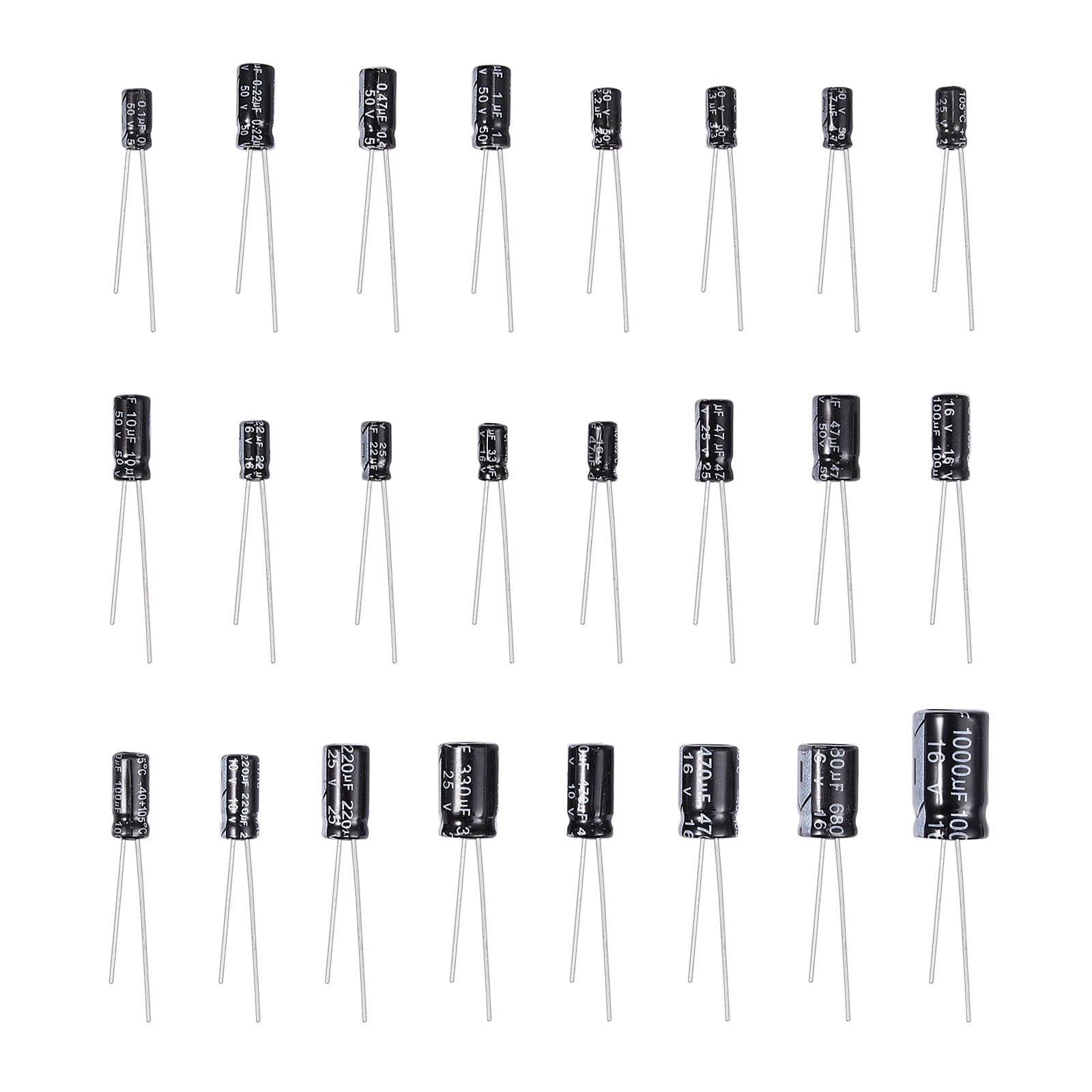 600Pcs Ceramic Capacitor Assortment With 500Pcs Electrolytic Capacitor Kits US