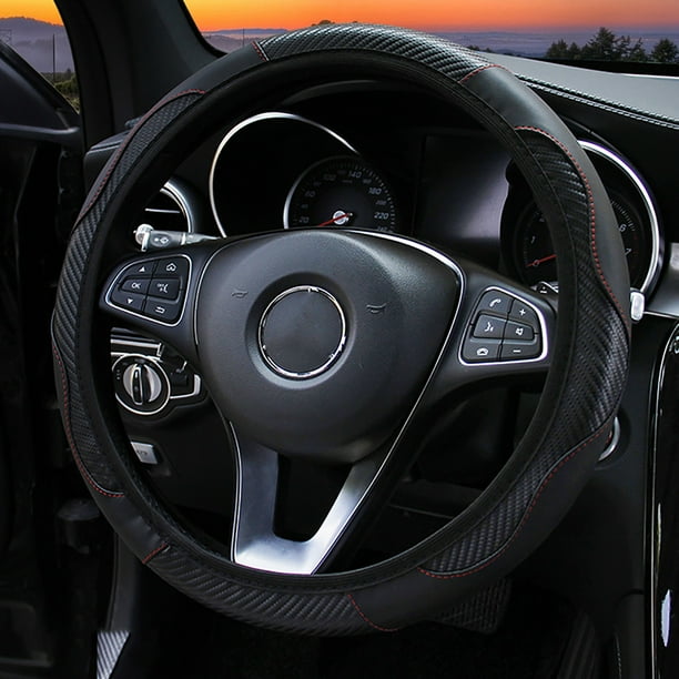 Funda para volante de coche, funda para volante de 38 cm, funda para volante antideslizante, funda para volante elegante y estética
