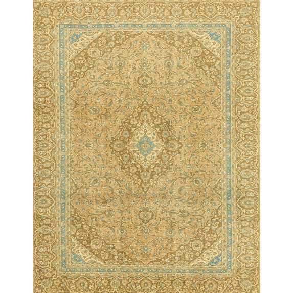 Ahgly Company Indoor Rectangle Abstract Chrome Gold Yellow Abstract Area Rugs, 3' x 5'