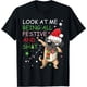 thumbnail image 1 of Look at Me Being All Festive Puppy Dog bailando con anteojos. playera 100% algodón para hombre y mujer, unisex, 1 of 2