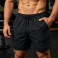 thumbnail image 4 of Yaoyar Men's Solid Drawstring Waist Quick Dry Running Shorts with Side Split Hem Pockets, Breathable Lightweight Fitness Jogger Sweatpants, 4 of 9