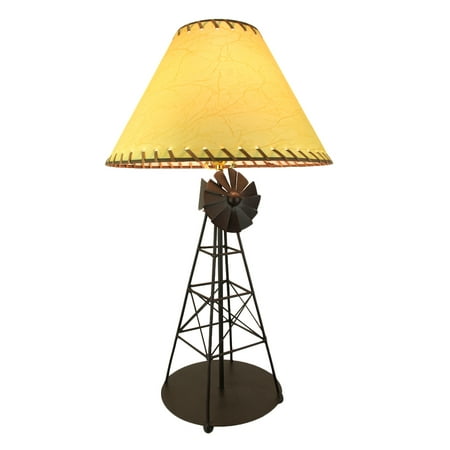 Industrial Farmhouse Rustic Brown Windmill Metal Table ...