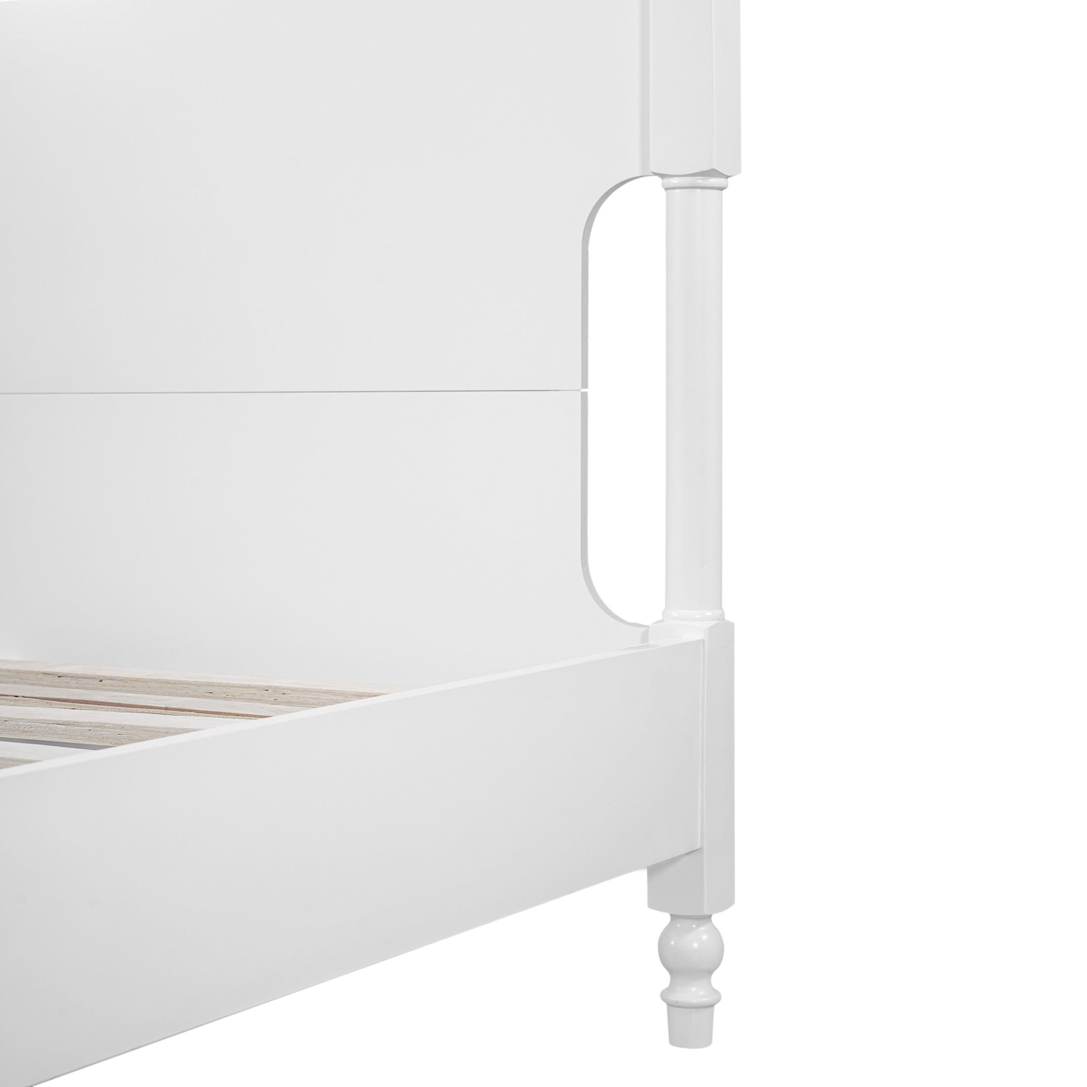 Christopher Knight Home Traditional Solid Wood Post Bed Frame with Arched Headboard, Queen, White