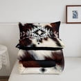 thumbnail image 5 of jejeloiu Sleek Aztec Full Size Comforter Sets,Neutral Cowhide Bedding Comforter Set For Boys,Gray Black Brown,Black Reversible,3-Piece,1 Comforter and 2 Pillowcases, 5 of 7