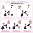 thumbnail image 4 of Wisairt 5-in-1 Toddler Tricycle with Push Handle for 1-3 Years, Toddler Bike, Kids Trike, Balance Bike with Adjustable Seat & Handlebar, Pink, 4 of 8