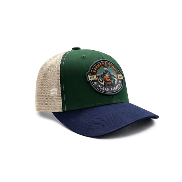 KNITE Gorra Farmer Fisher naranja Trucker Hombre Ajustable Pesca Oceano Estilo