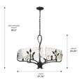 thumbnail image 4 of Calla 6-Light Chandelier in Natural Black with Hammered Water Glass, 4 of 8