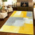thumbnail image 3 of Suitable For Living Room And Bedroom, Yellow Grey Geometric Art Rug, Rubber Backing Non-slip Washable Soft Short Pile Rug For Entrance Corridor Classroom 3x4ft, 3 of 6
