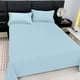 thumbnail image 4 of Láminas De Fibra Juego de sábanas de poliéster de 3 piezas con 2 fundas de almohada, 150x230 cm, color liso, lavables, para colchón estándar (azul cielo). Rkxzt, 4 of 7