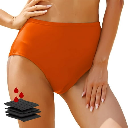YUTK Women s Full Coverage Swim Bottom - Fashion Women s Solid Bikini Swimsuit Summer Bottoms High Waist Swim Shorts Swimwear Swimsuit Beachwear - Orange Xl