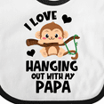 thumbnail image 4 of Inktastic Monkey I Love Hanging out with My Papa Boys or Girls Baby Bib, 4 of 4