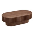 thumbnail image 6 of Hassch Modern Oval Coffee Table, 43.7" Accent Center Table with Pedestal Base, Compact Design for Living Room and Bedroom, Easy Assembly, Walnut Finish, 6 of 7