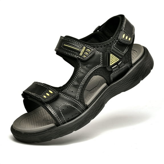 LASUDRAA Mens Sandals Beach Shoes Fisherman Shoes Hook & Loop Outdoor
