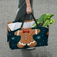 thumbnail image 7 of Gingerbread Man Collapsible Oxford Cloth Laundry Bag Grocery Bags Shopping Bag with Reusable Foldable Large Capacity, 7 of 7