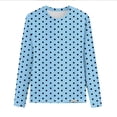thumbnail image 5 of Qgtaibl Women's Long Sleeve Crew Neck T‑Shirt Polka Dot Print Casual Blouse Loose Fit Soft Lightweight Top for Daily Shopping Weekend Outings Za_Sky Blue XXL, 5 of 5