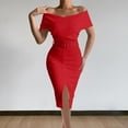 thumbnail image 1 of LOVZFMLL Robe Longue Maxi d'Été pour Femme, Bandage, Couleur Unie, Dos Nu, Sans Bretelles, de Soirée, Rouge, 3TG, 1 of 8