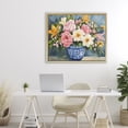 thumbnail image 2 of Stupell Industries Indigo Chinoiserie Flower Vase Gold Framed Floater Canvas Wall Art, design by Petal Prints Design, 2 of 9