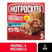 Hot Pockets Frozen Snacks, Meatballs and Mozzarella Cheese, 5 Sandwiches, 22.5 oz (Frozen)