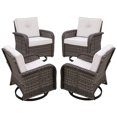 thumbnail image 4 of EAGLE PEAK 4 Pieces Patio Furniture Sets, Wicker Rattan Swivel Rocker Chairs with Cushions, 4 of 9