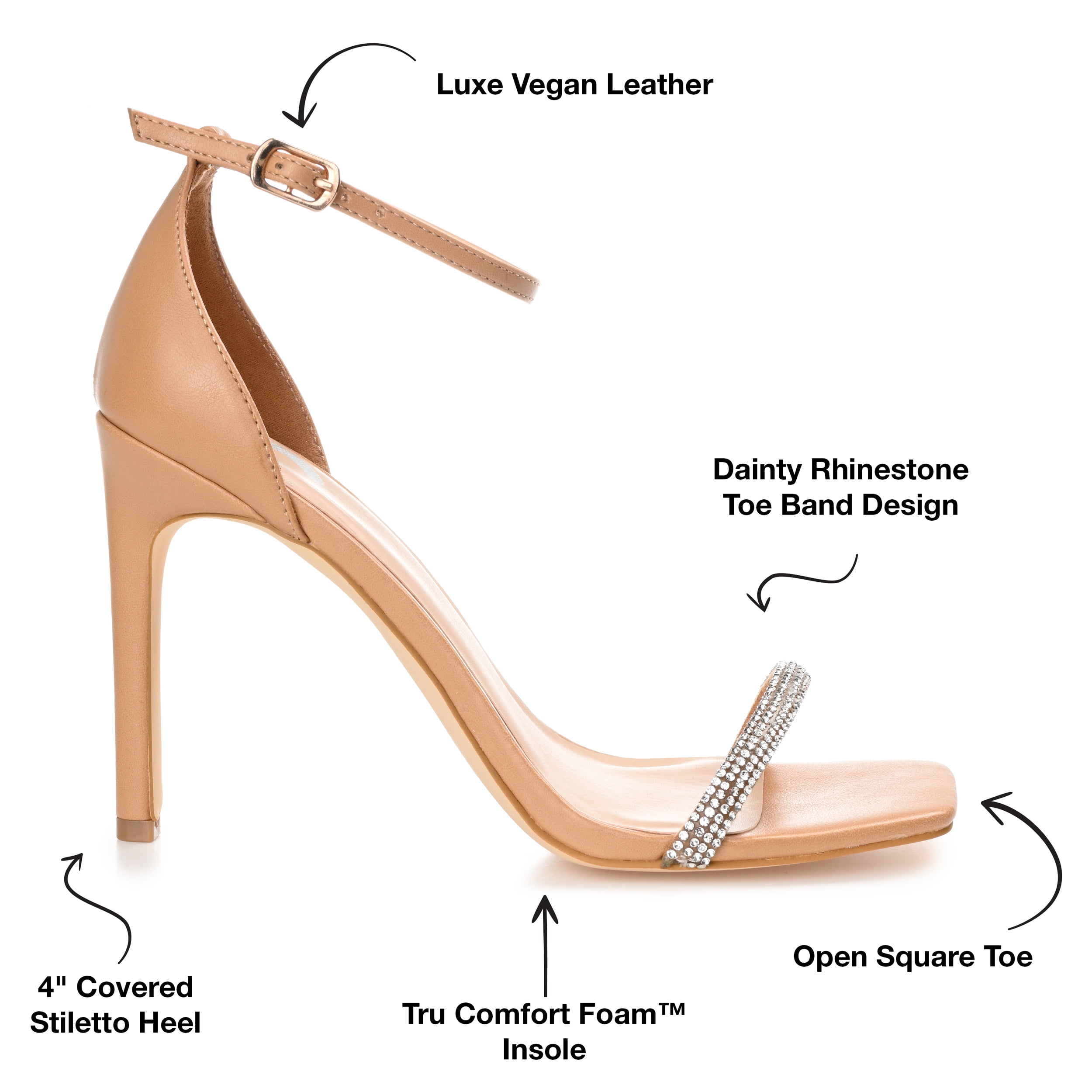 Journee Womens Zoya Open Toe High Stiletto Evening Dress Sandals