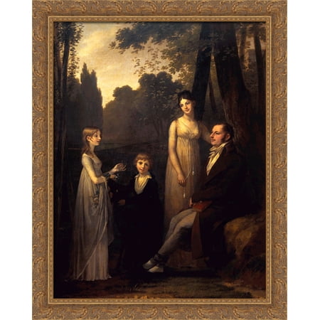 The Schimmelpenninck Family 28x36 Large Gold Ornate Wood Framed Canvas Art by Pierre Paul Prud'hon