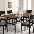 thumbnail image 6 of Furniture of America Kapok Solid Wood Rectangle Dining Table in Oak and Black, 6 of 8