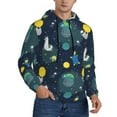thumbnail image 2 of Haiem Space and Animals Patterned Men's Hoodie with Kangaroo Pocket - Ideal Pullover Sweatshirt for Daily Wear, Travel, and Home-3X-Large, 2 of 7