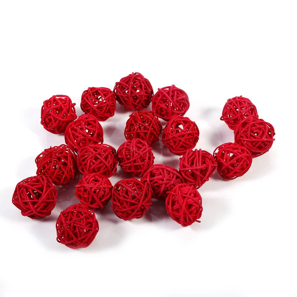 HERCHR Rattan Balls, 20Pcs Decorative Rattan Balls Ornaments Wedding