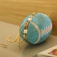thumbnail image 3 of Sacs Pochette Balle Ellipse Rugby pour Femmes Soirée pour Sacs à Main en Strass Dames Fête Sac à Souper, 3 of 5