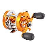 Baitcaster Reel with Oversized Handle Golden Right