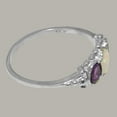 thumbnail image 4 of LBG British Made Traditional Solid 18k White Gold Ring with Natural Opal & Amethyst Womens Promise Ring - 33 size options - Size 4.25, 4 of 6