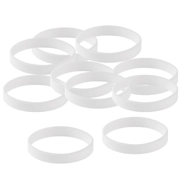 Pulsera de silicona Sunnimix 10pcs Caucho de Silicona en Blanco