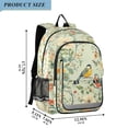 thumbnail image 2 of FORMRS Unisex School Backpack 17" Student Travel Bag with Laptop Compartment, Green Floral Pattern, 2 of 7