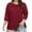 Red, variant on MIXUE Womens Summer Tops Summer Solid Color Round Neck Plus Size 3/4 Sleeve Casual Stylish Pullover Tshirts Activewear,Green,L