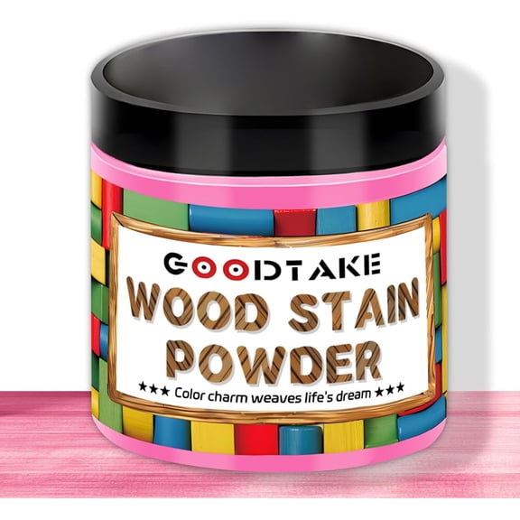 GOODTAKE Pink Wood Stain Powder, Wood Dye Stain Powder That Makes Vibrant Wood, Fast Dry Dark Wood Stain Powder for Crafts, Multiple Finishes - for Indoor Outdoor Wooden (Pink, 2 oz)