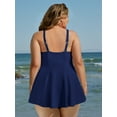 thumbnail image 3 of Rosvigor Plus Size Womens Tankini Swimsuits Two Piece Swimwear Women Flowy Tummy Control Bathing Suits, 3 of 6