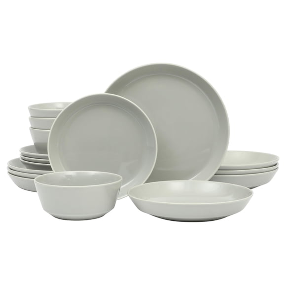 Juego de vajilla Gibson Home Summer Shades, 16 piezas, gris