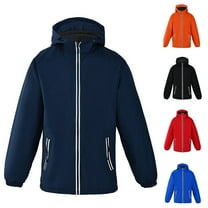 Lovskoo Men's and Women's Rain Jacket Active Fleece Lined Casual Waterproof Windbreaker Winter Sports Hiking Clothes Outdoor Hooded Coat Blue