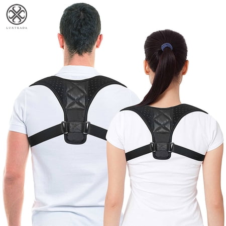 Luxtrada Unisex Adjustable Back Posture Corrector Clavicle Belt Support Strap (Size L)