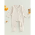 thumbnail image 2 of Cenuakty Newborn Baby Romper Pajamas Long Sleeve Crew Neck 2 Way Zipper Footless Jumpsuit Sleeper, 2 of 8