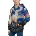 thumbnail image 2 of Lsque Vintage Starry Sky Puppy Patten Youth Hoodie Sweatshirt Pullover with Kangaroo Pocket Boys and Girls Hoodie Warm Hoodie for Kids-Small, 2 of 6