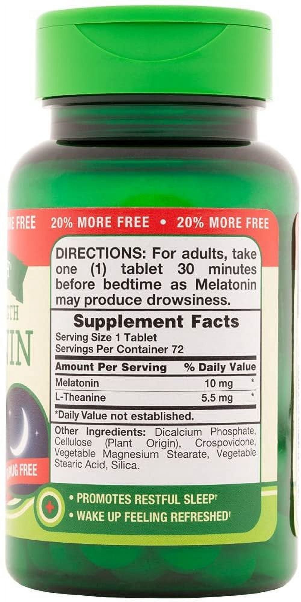 Nature's Truth Maximum Strength Melatonin 10 mg Tablets 72 ea (Pack of 2)