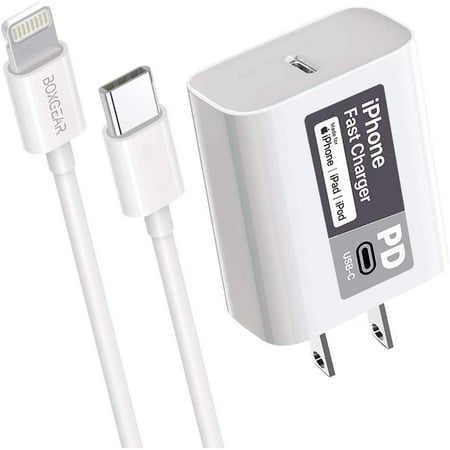 Boxgear Fast Charger, 20W PD Type C Wall Charger with 3.3FT Charging Cable Compatible with iPhone 13/13 Pro Max/12/12 Mini/12 Pro/12 Pro Max/11/11 Pro/ 11/Xs Max/XR/X, iPad, AirPods Pro