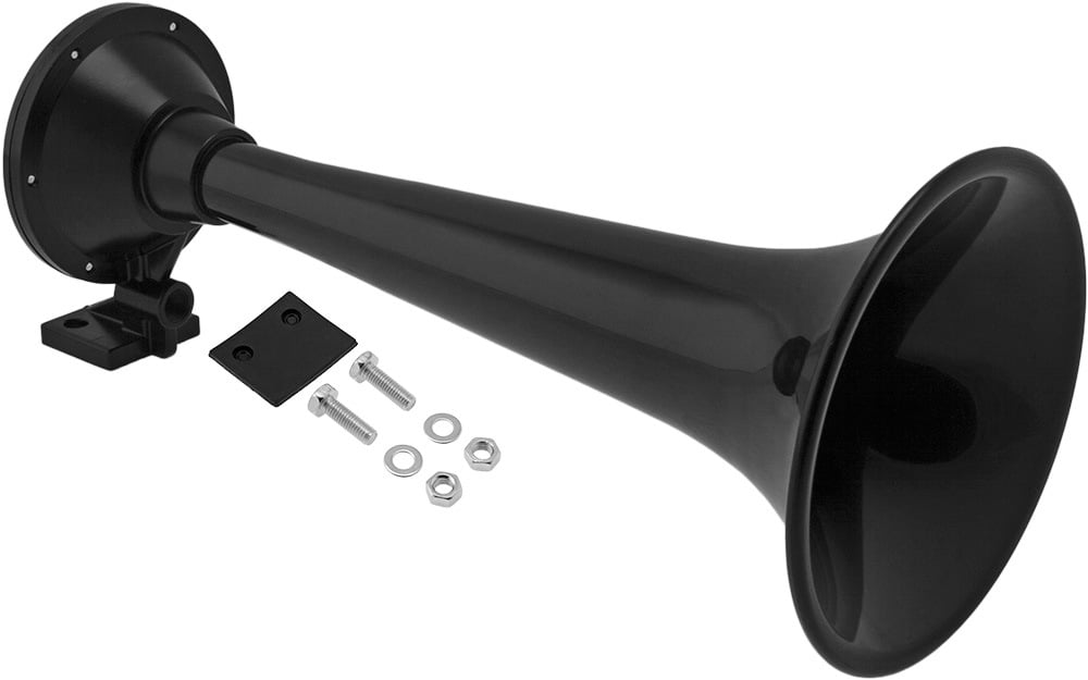 Vixen Horns Train Horn for Truck/Car. Heavy Duty ABS Air Horn Black Single Trumpet (Medium