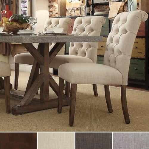 Signal Hills Benchwright Tufted Rolled, Benchwright Linen Tufted Dining Chair