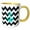 Yellow/White, variant on 3drose, Aqua Blue Anchor with Black and White Chevron Pattern, 15oz Two-tone Yellow Mug