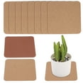 thumbnail image 1 of 10 piezas de posavasos de corcho para plantas, almohadillas de corcho cuadradas de 4 pulgadas, posavasos de corcho marrón, 1 of 6