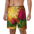 thumbnail image 2 of Gaeub Rose Psychedelic Mens Swim Trunks Stretch Beach Shorts Quick Dry for Men Swim Shorts Swimwear with Pockets- 3X-Large, 2 of 9