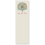 You Got This List Notepad with Floral Peacock Design | 9.5" x 2.75" | Holds to Fridge with Strong Magnet