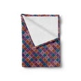 thumbnail image 2 of Geometric Soft Flannel Fleece Throw Blanket, Vintage Simplistic Argyle Pattern as Colorful Blocks Ornamented with Flowers, Cozy Plush for Indoor and Outdoor Use, 60" x 80", Multicolor, by Ambesonne, 2 of 5